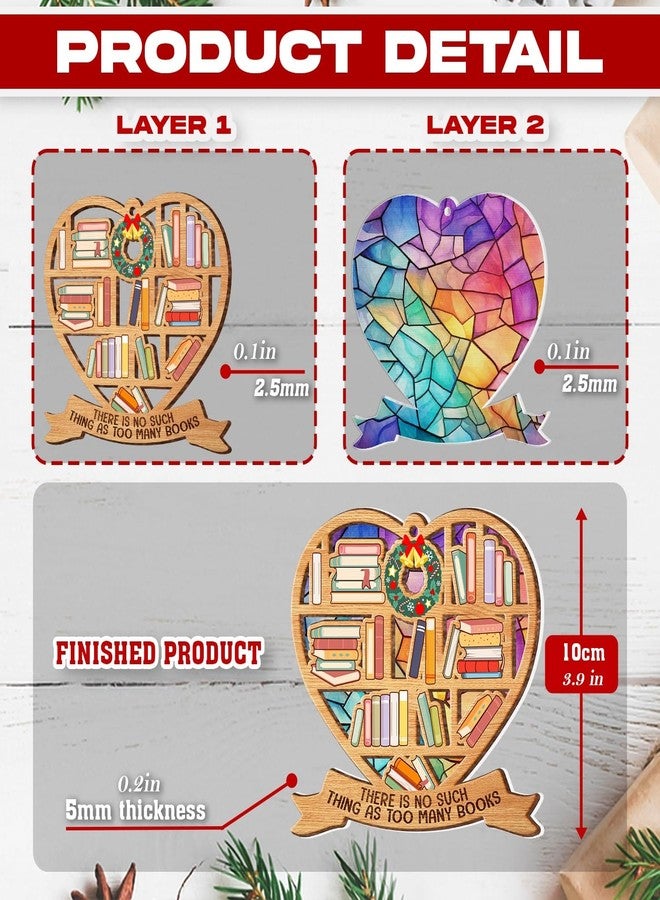 TSIMPLE Book Ornament for Christmas Tree 2025 - Book Lovers Gifts - Suncatcher Ornament for Book Lovers for Book Lovers - Book Club, Bookworms, Librarian, Reader Christmas Ornament - Image 3